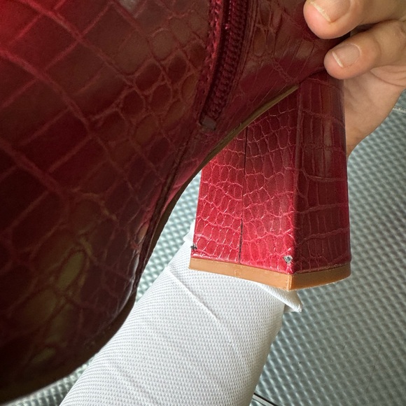 Charles by Charles David Red Virgil Embossed Booties - Picture 7 of 10